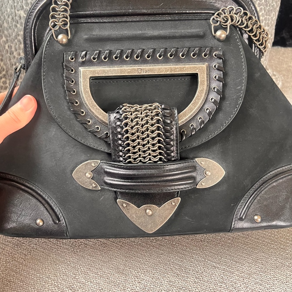 Christian Dior Limited Edition Jeanne Frame Charcoal Black Handle Shoulder Bag - Picture 7 of 10